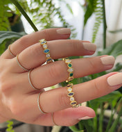 Gemstone infinity ring