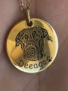 Laser engraved pendant