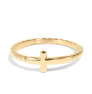 Beaded Cross Ring