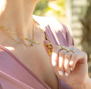 Engravable Paperclip Charm Holder Necklace