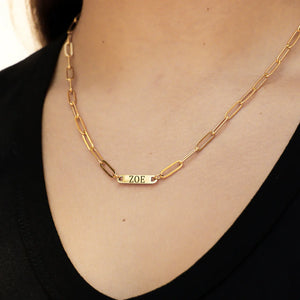 Personalized paperclip necklace