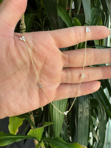Mini gem cluster necklace