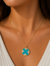 Load image into Gallery viewer, Turquoise enamel necklace