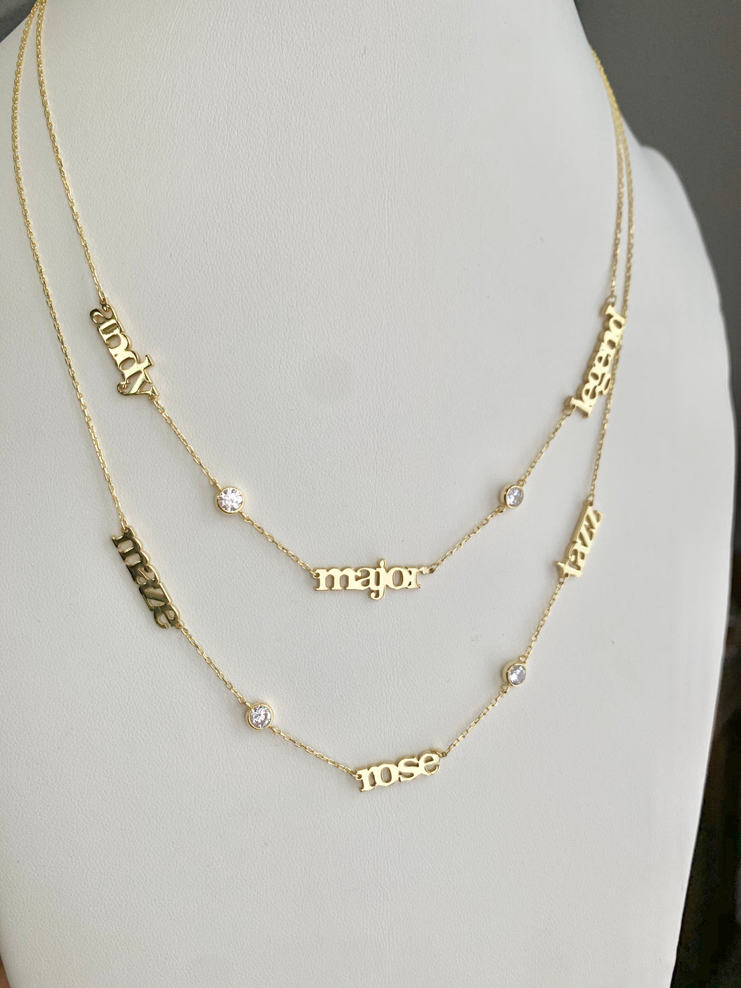 Double layered Personalized name necklace