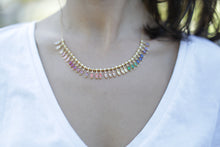 Load image into Gallery viewer, Baguette Rainbow necklace - 18kt Gold Plated