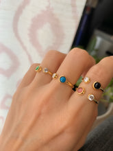 Load image into Gallery viewer, Gemstone and bezel stone ring