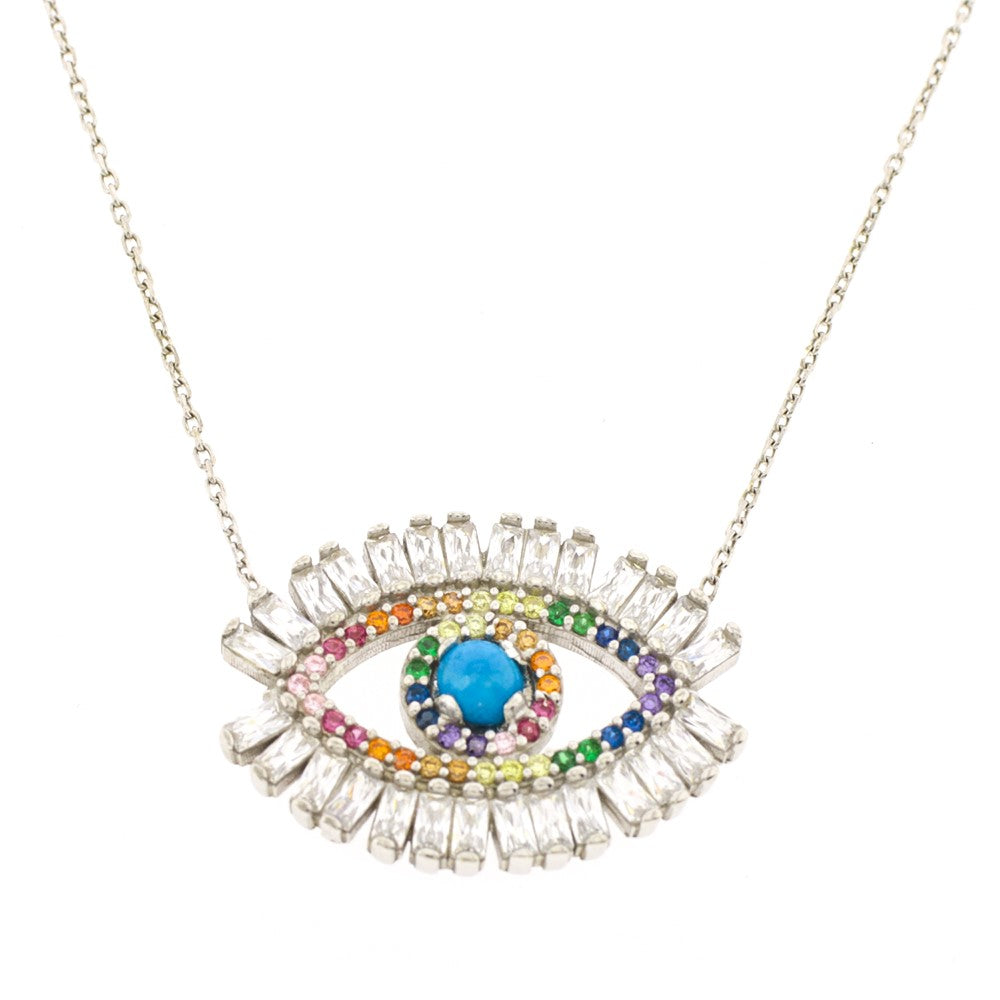 Baguette Eye necklace rainbow