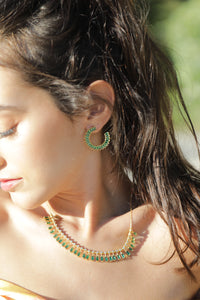 Sterling Silver Side Emerald Cut Earrings