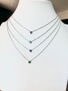 Single Stone Birthstone Necklace