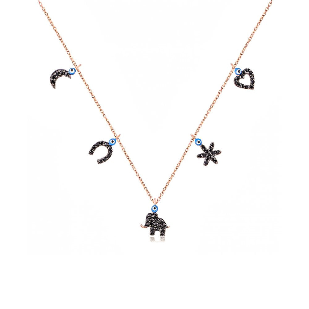 Charms necklace hematite