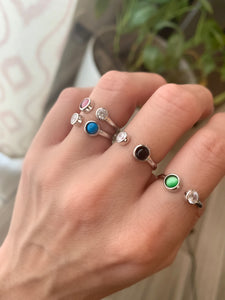Gemstone and bezel stone ring