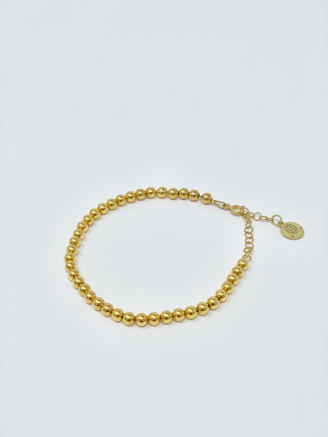 Sterling Silver Sphere chain bracelet - 4mm beads