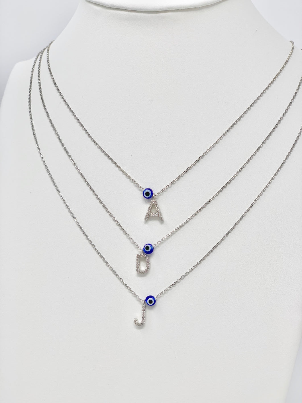 Sterling Silver .925 Initials with eye - Silver