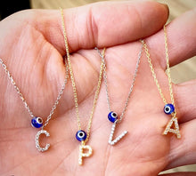 Load image into Gallery viewer, Sterling Silver .925 Initials with eye - 18kt Gold Plated