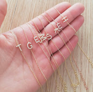 Sterling Silver small stone Initial Bracelet