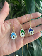 Teardrop Enamel Eye Necklace