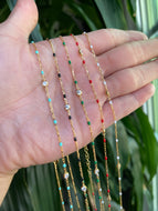 Dainty enamel necklace