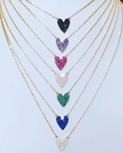 Mini Heart Pavé necklace