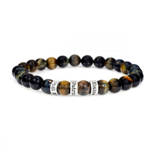 Mens personalized stone bracelet