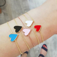 Enamel Heart Bracelet